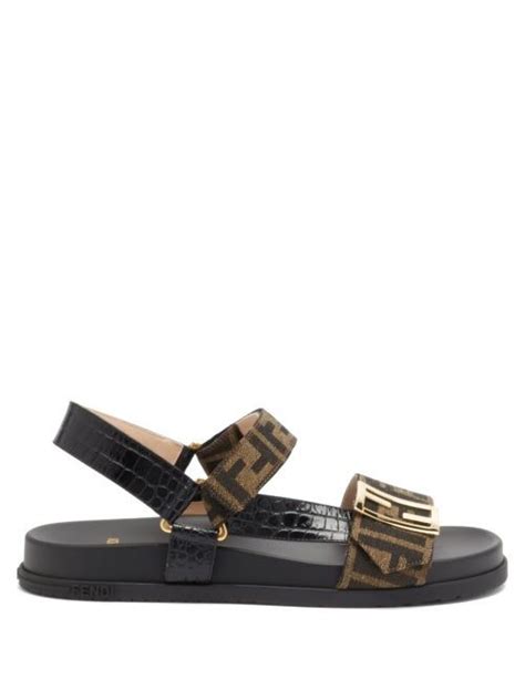 fendi promenade ff flat leather sandals|farfetch Fendi sandals.